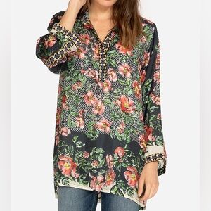 Johnny Was Johnny Was tunic floral silk tunic top Size Small (oversized)
